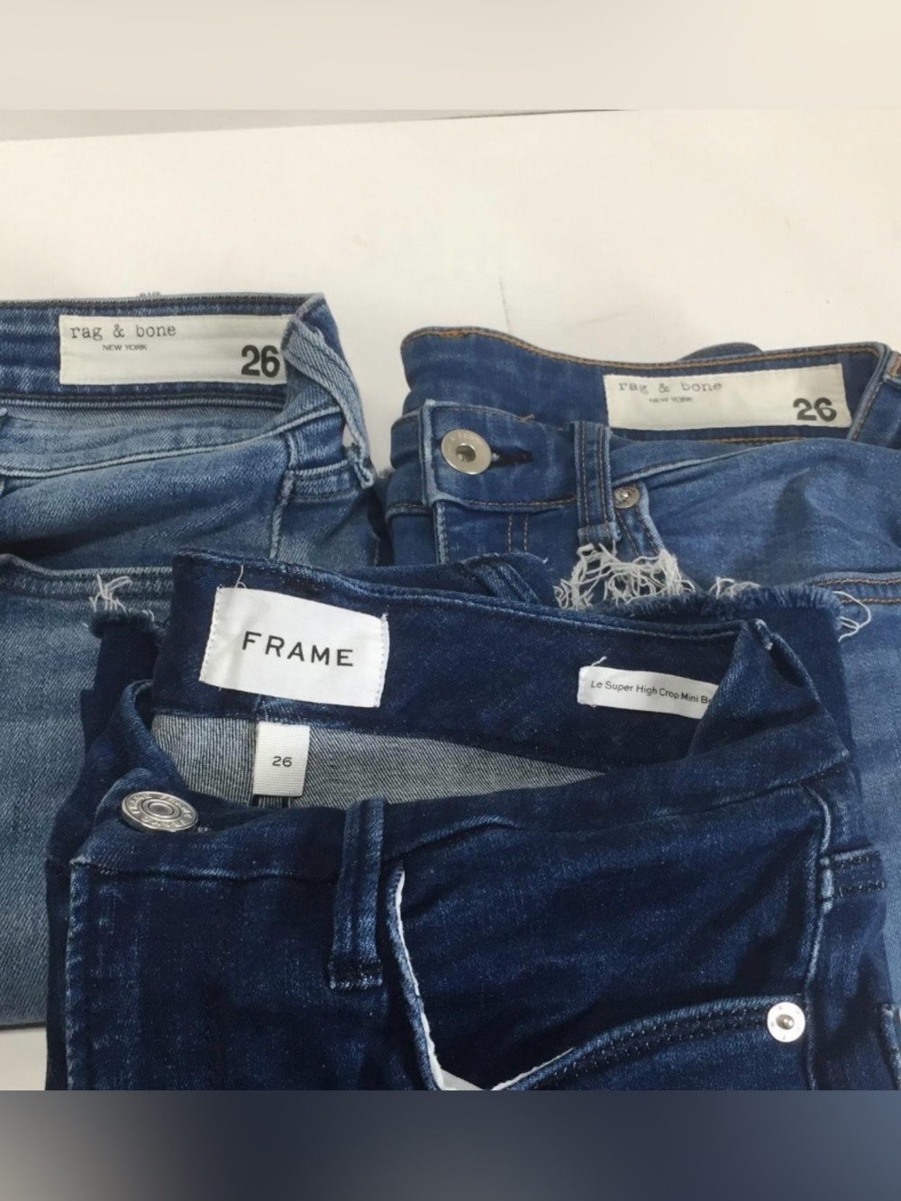 Rag & Bone/Frame Trio of Blue Denim Jeans - Picture 2 of 6